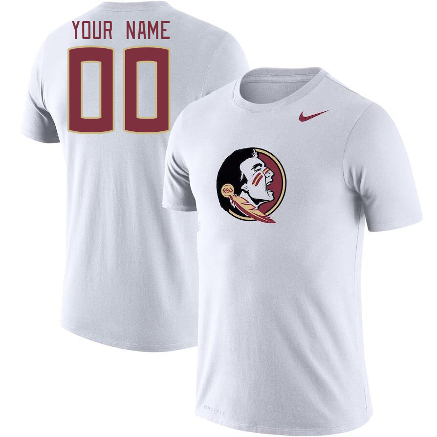 Custom Florida State Seminoles Name And Number College Tshirt-White - Click Image to Close
